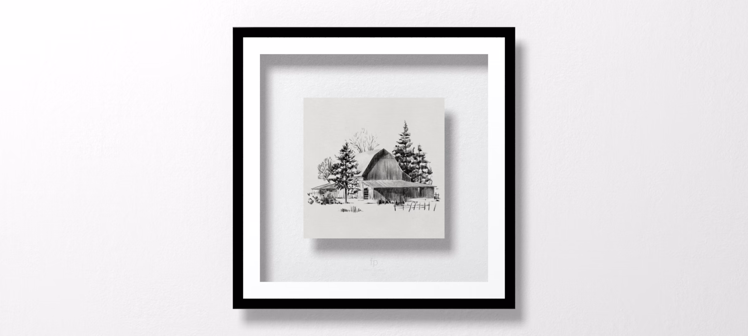 Distant Barn Sketch II by Emma Scarvey