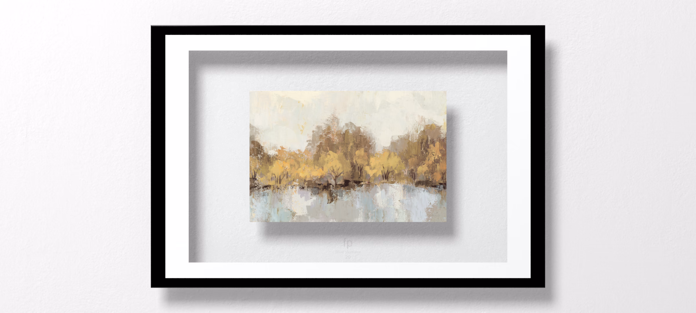 Autumn River Reflection Gold by Silvia Vassileva