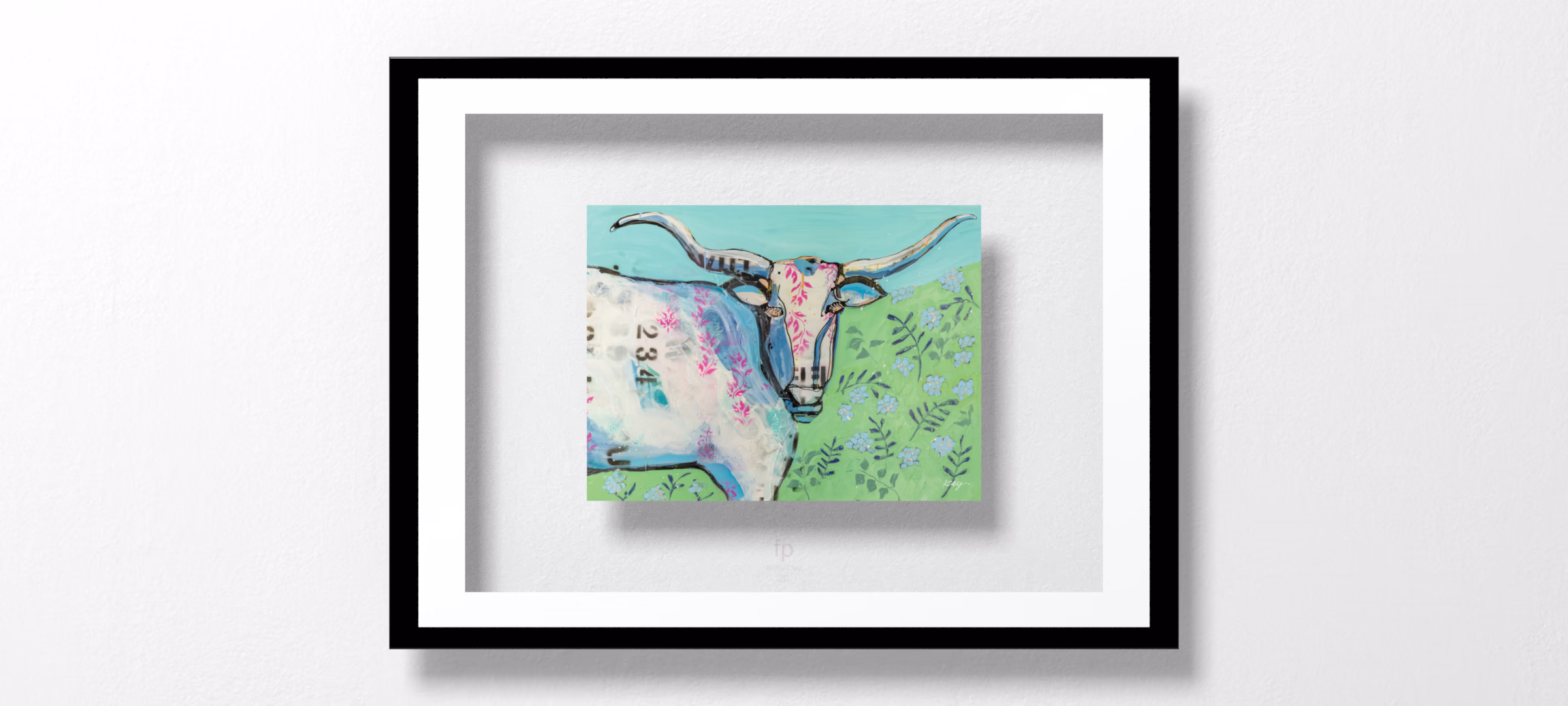 Longhorn in the Field by Kellie Day